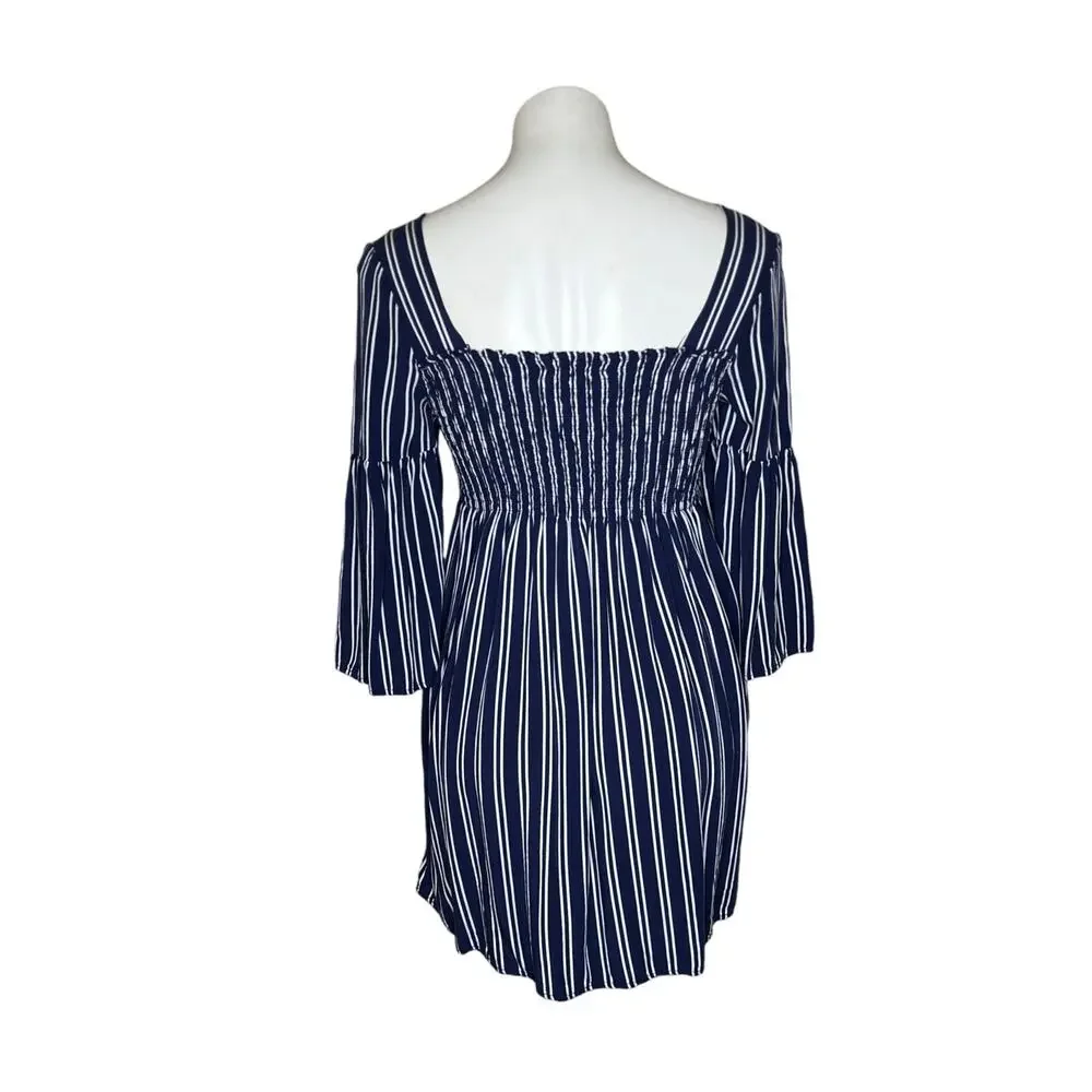 JACK BY BB DAKOTA Call The Shots Striped Dress Navy & White Size XS - Picture 3 of 9
